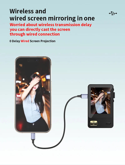 Smartphone Wireless Magnetic Monitor Screens Device Rear Camera Selfie for Phone Vlog Live Stream Video Recording Screen Phone