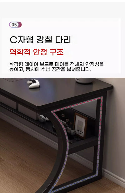 Ergonomic Gaming Computer Desk Home Office Study Station Table Cable Management  Desks Escritorio Blanco Con Cajones Furniture