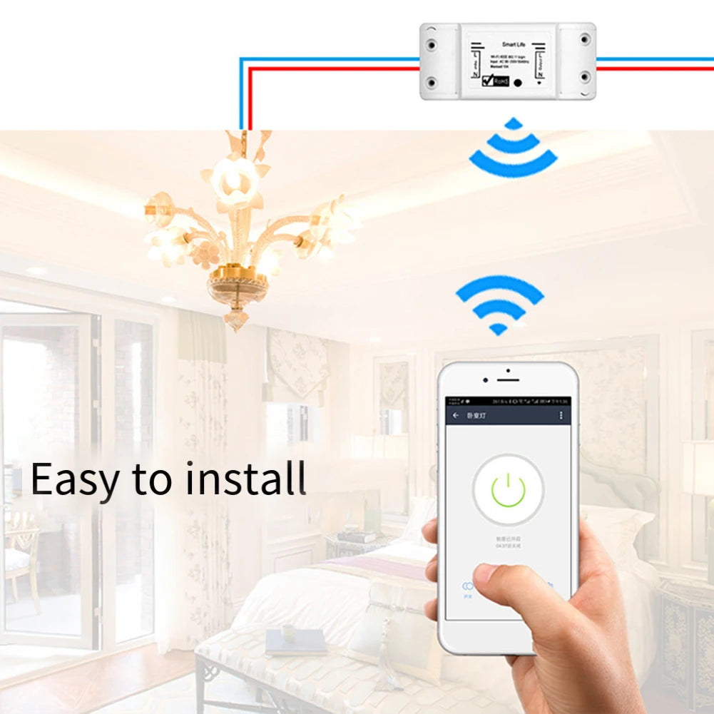 Smart WiFi Switch for Lights and Appliances Timer Functionality Manage Remotely via Smartphone or Voice Commands