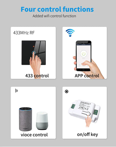 The TUYA smart switch-off device features wireless touch, Wi-Fi, remote control via the APP, and Alexa voice control