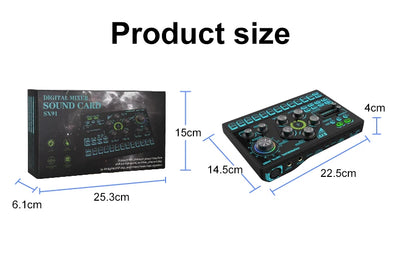Sound Card Podcast Microphone Sound Card Microphone Sound Mixer live Sound Card Audio Mixing Console Amplifier for Livestreaming
