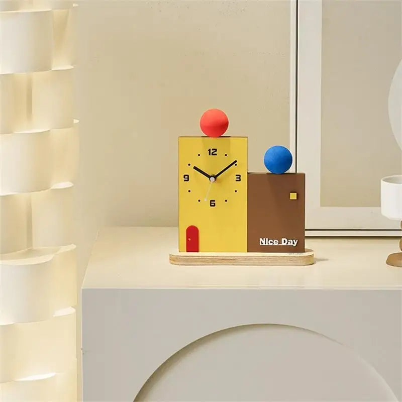 Modern Creative Office Desktop Clock Porch Ornaments Bedroom Living Room Table Desk Clocks Watch Gifts Home Decoration