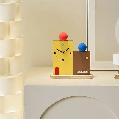 Modern Creative Office Desktop Clock Porch Ornaments Bedroom Living Room Table Desk Clocks Watch Gifts Home Decoration