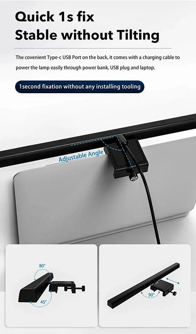 LED Desk Lamp Monitor Light Bar PC Computer Dimmable Screen Light 33cm 50cm Office Study Reading Hanging Table Lamp USB Powered