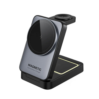 Magnetic 3 in 1 Foldable Wireless Charger for iPhone 16/15/14/13 Pro Max, AirPods, iWatch Fast Charging Stand
