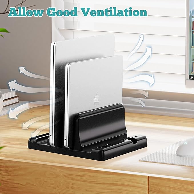 Office Laptop Stand Vertical Save Desktop Space Easy To Place Computer Accessories Scalable Width Office Desk Storage
