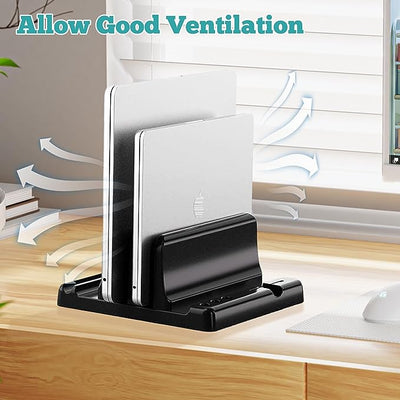 Office Laptop Stand Vertical Save Desktop Space Easy To Place Computer Accessories Scalable Width Office Desk Storage