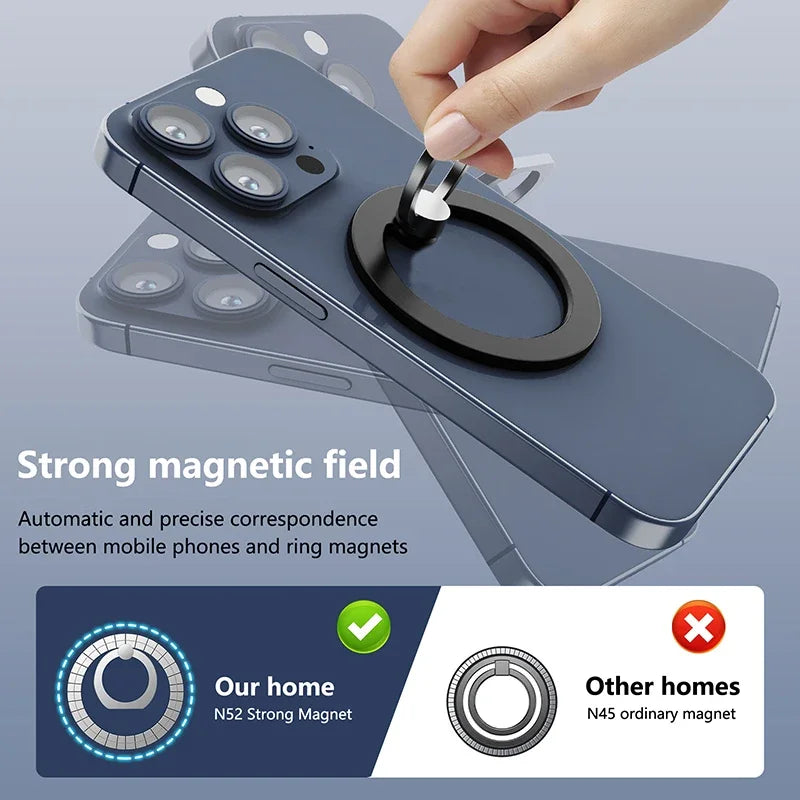 Magnetic Phone Ring Holder for iPhone 15 14 13 12 Magsafe Accessories - Magnetic Phone Grip - Adjustable Phone Finger Ring Grip
