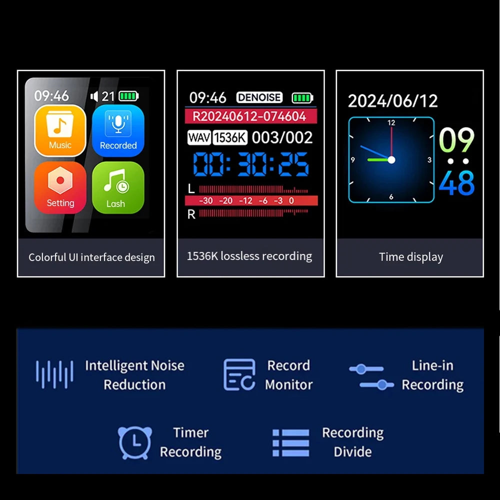 New Digital Audio Voice Recorder MP3 Player Noise Reduction Voice Activated Audio Recorder Sound Recorder For Lecture Interview