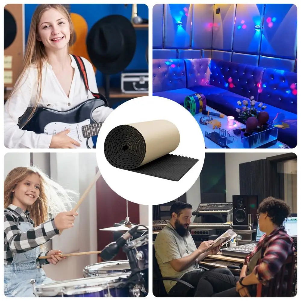 Sound Absorbing Panel Sound Pads Acoustic Panels Self Adhesive Acoustic Barrier for Car Studio Waterproof Sound Proof Padding