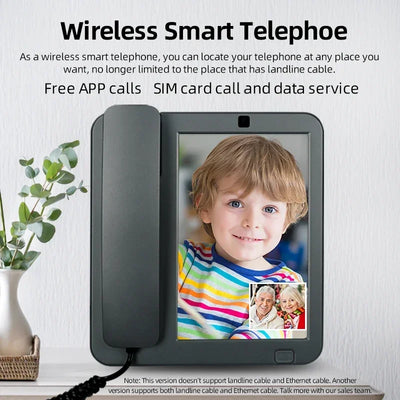 4G Android 10 vivid 8 inch IPS touch screen  Fixed Wireless Cordless Desktop Phone with VoLTE, WIFI,BT HOTSPOT  for home eldly