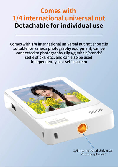 Smartphone Wireless Magnetic Monitor Screens Device Rear Camera Selfie for Phone Vlog Live Stream Video Recording Screen Phone