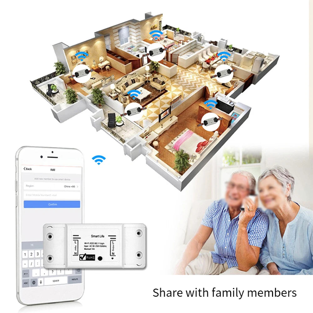 Smart WiFi Switch for Lights and Appliances Timer Functionality Manage Remotely via Smartphone or Voice Commands
