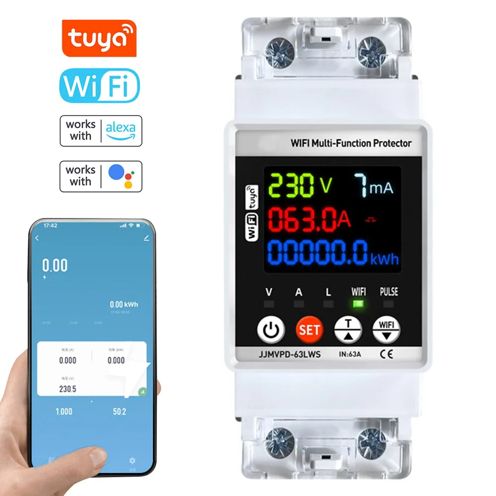 Smart WiFi Automatic Reclosuring Protector Intelligent Circuit Breaker Single Phase Reclosing Switch Voltage Protective Device