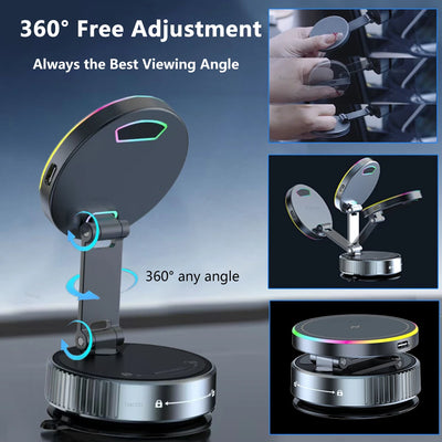 Car Wireless Charger For iPhone 17 16 15 14 13 12 Pro Max Magnetic Phone Charging Holder 360°Adjustable Suction Foldable Charger